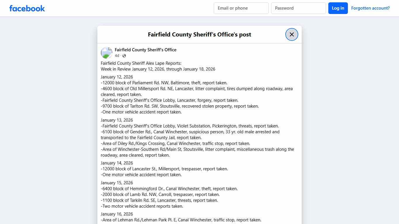 Fairfield County... - Fairfield County Sheriff's Office Facebook